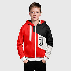 Толстовка на молнии детская Juventus sport geometry, цвет: 3D-белый — фото 2