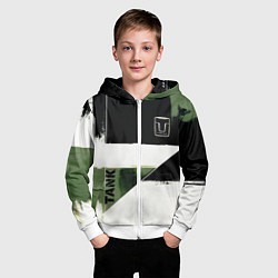 Толстовка на молнии детская Tank логотип машины, цвет: 3D-белый — фото 2