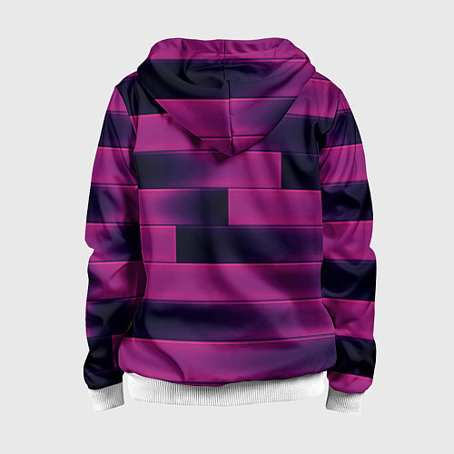 Детская толстовка на молнии Color pink square / 3D-Белый – фото 2