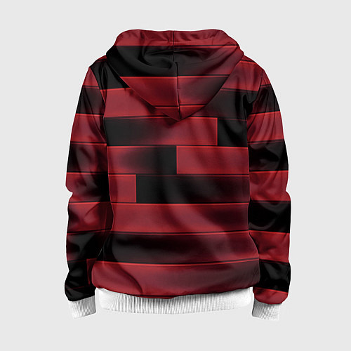 Детская толстовка на молнии Color red square / 3D-Белый – фото 2