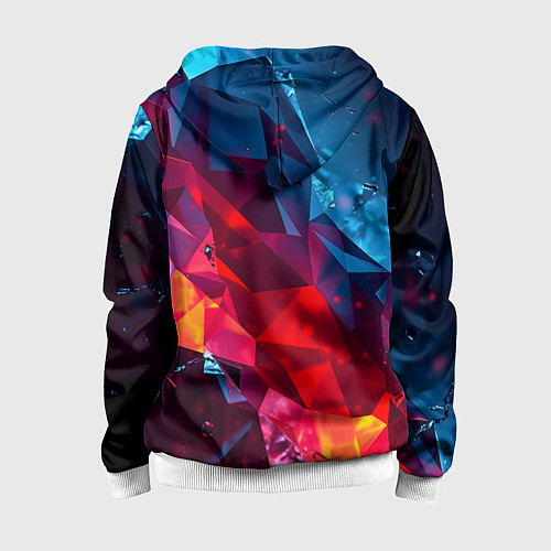 Детская толстовка на молнии Красные и синие минералы / 3D-Белый – фото 2