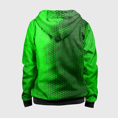 Детская толстовка на молнии Mini - green gradient по-вертикали / 3D-Черный – фото 2
