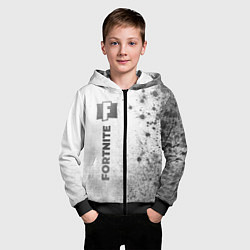Толстовка на молнии детская Fortnite - white gradient по-вертикали, цвет: 3D-черный — фото 2