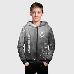 Толстовка на молнии детская Galatasaray - grey gradient вертикально, цвет: 3D-черный — фото 2