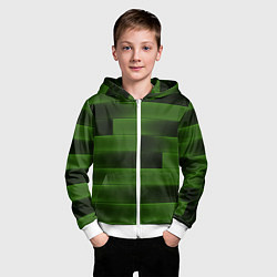 Толстовка на молнии детская The color is green brick, цвет: 3D-белый — фото 2