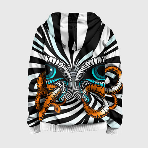 Детская толстовка на молнии Глаз и щупальца / 3D-Белый – фото 2