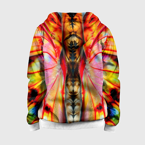 Детская толстовка на молнии Разворот бабочки / 3D-Белый – фото 2