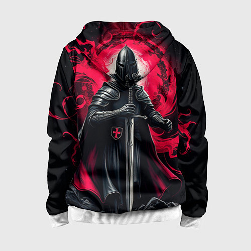 Детская толстовка на молнии Рыцарь-крестоносец ордена красной звезды / 3D-Белый – фото 2