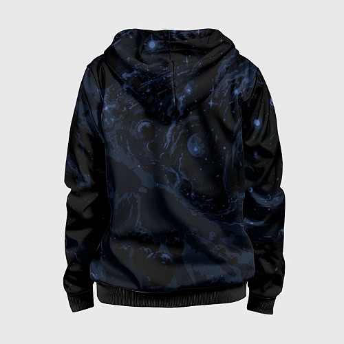 Детская толстовка на молнии Чёрно-синий абстрактный космос / 3D-Черный – фото 2