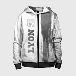 Толстовка на молнии детская Lyon - white gradient по-вертикали, цвет: 3D-черный