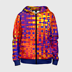 Толстовка на молнии детская Пламенный сочный оранжево-синий, цвет: 3D-синий