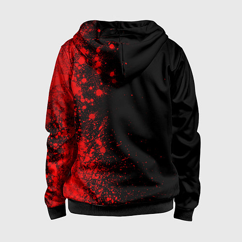 Детская толстовка на молнии Ajax - red gradient по-вертикали / 3D-Черный – фото 2