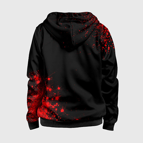 Детская толстовка на молнии Lyon - red gradient вертикально / 3D-Черный – фото 2