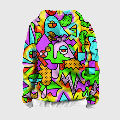 Детская толстовка на молнии Абстрактный цветной паттерн / 3D-Белый – фото 2