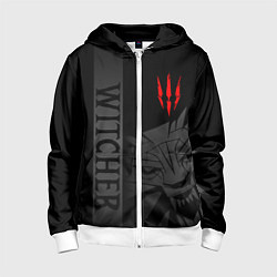 Толстовка на молнии детская Ведьмак - школа волка, цвет: 3D-белый