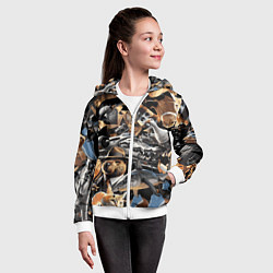 Толстовка на молнии детская Итальянские мемы брайнрот, цвет: 3D-белый — фото 2