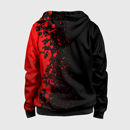 Детская толстовка на молнии Mitsubishi - red gradient по-вертикали / 3D-Черный – фото 2