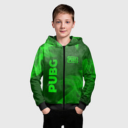 Толстовка на молнии детская PUBG - green gradient вертикально, цвет: 3D-черный — фото 2