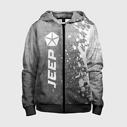 Толстовка на молнии детская Jeep - grey gradient по-вертикали, цвет: 3D-черный
