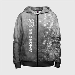 Толстовка на молнии детская Among Us - grey gradient по-вертикали, цвет: 3D-черный