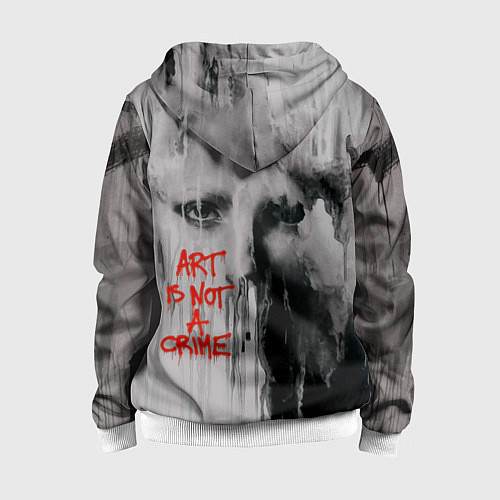 Детская толстовка на молнии Исскуство не преступление / 3D-Белый – фото 2