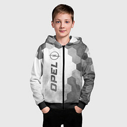 Толстовка на молнии детская Opel - white gradient по-вертикали, цвет: 3D-черный — фото 2