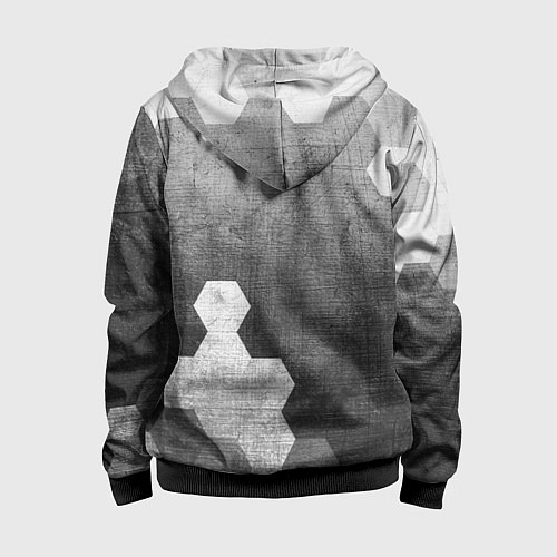 Детская толстовка на молнии Fiat - grey gradient вертикально / 3D-Черный – фото 2