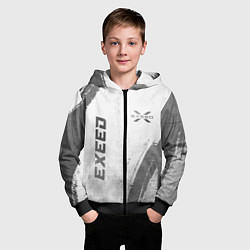 Толстовка на молнии детская Exeed - white gradient вертикально, цвет: 3D-черный — фото 2