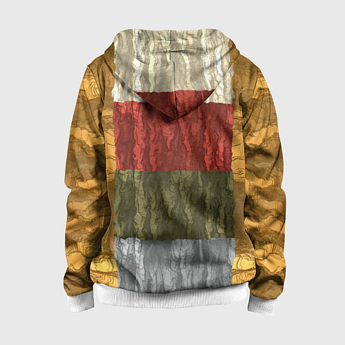 Детская толстовка на молнии Цветной узор абстрактная графика / 3D-Белый – фото 2