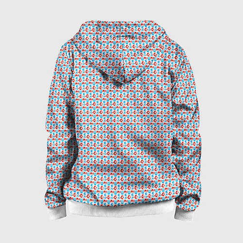 Детская толстовка на молнии Красно-синие фигуры на белом фоне / 3D-Белый – фото 2