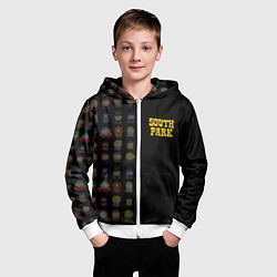 Толстовка на молнии детская South park half pattern, цвет: 3D-белый — фото 2