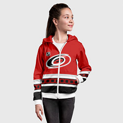 Толстовка на молнии детская Каролина Харрикейнз хоккей, цвет: 3D-белый — фото 2