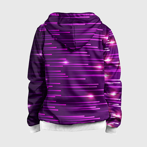 Детская толстовка на молнии Цветные светящиеся полосы / 3D-Белый – фото 2
