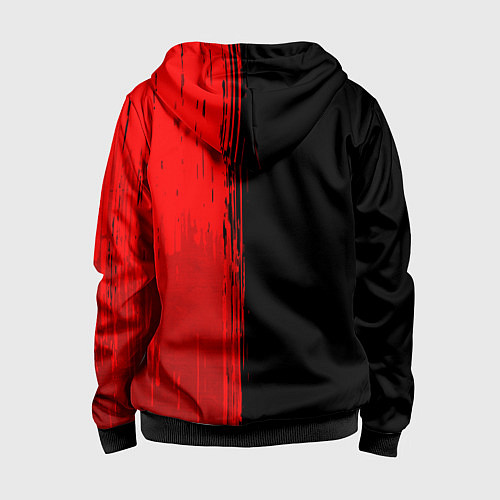 Детская толстовка на молнии Need for Speed - red gradient по-вертикали / 3D-Черный – фото 2