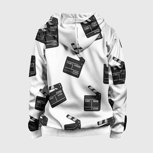 Детская толстовка на молнии Съёмочная хлопушка / 3D-Белый – фото 2