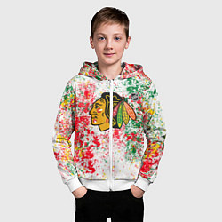 Толстовка на молнии детская Chicago Blackhawks NHL white, цвет: 3D-белый — фото 2