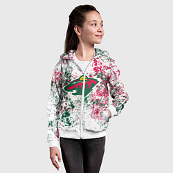 Толстовка на молнии детская Minnesota Wild NHL white, цвет: 3D-белый — фото 2