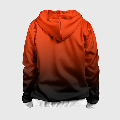 Детская толстовка на молнии Анахайм Дакс - оранжевый градиент / 3D-Белый – фото 2