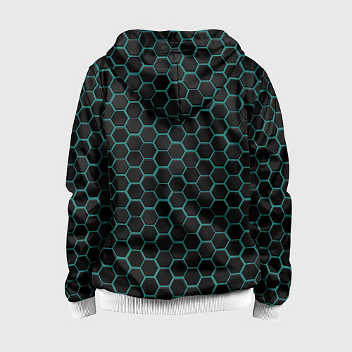 Детская толстовка на молнии Анахайм Дакс - черные соты / 3D-Белый – фото 2