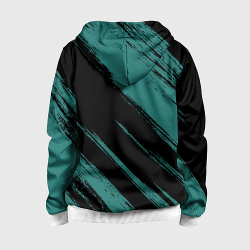 Детская толстовка на молнии Анахайм Дакс - зеленая краска / 3D-Белый – фото 2
