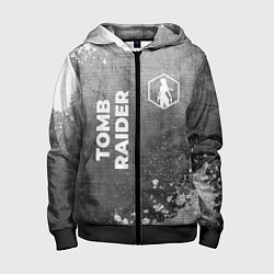 Детская толстовка на молнии Tomb Raider - grey gradient вертикально