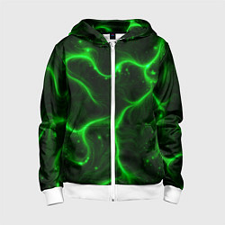 Детская толстовка на молнии Неновые зигзаги