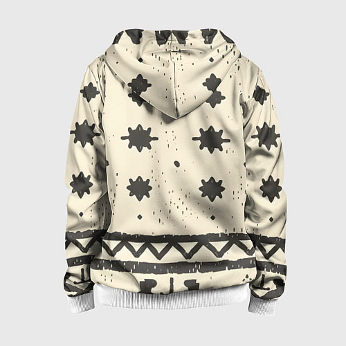Детская толстовка на молнии Африканские примитивные узоры / 3D-Белый – фото 2