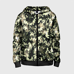 Детская толстовка на молнии Пятнистый чёрно-бежевый