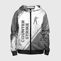Детская толстовка на молнии Counter Strike - white gradient вертикально