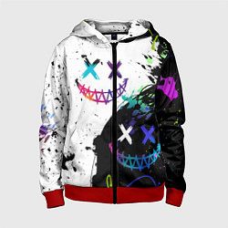 Детская толстовка на молнии Неоновые брызги - жуткие улыбки