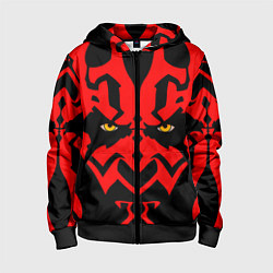 Толстовка на молнии детская Лицо Дарт Мола, цвет: 3D-черный