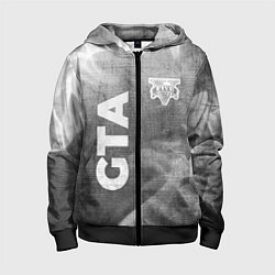 Толстовка на молнии детская GTA - grey gradient вертикально, цвет: 3D-черный