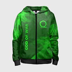 Детская толстовка на молнии God of War - green gradient вертикально