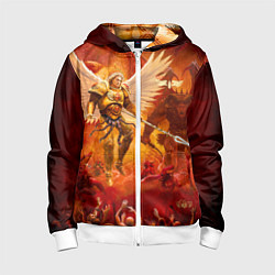 Толстовка на молнии детская Сангвиний великий ангел, цвет: 3D-белый